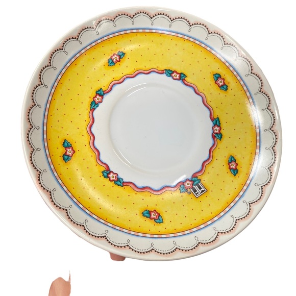 Lot of 2 sets Vintage Mary Engelbreit Cup & Saucer Set Time For Tea ME Yellow - Picture 5 of 7